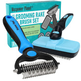 Maxpower Planet dog rake sideview demonstrates gentle deshedding of loose undercoat