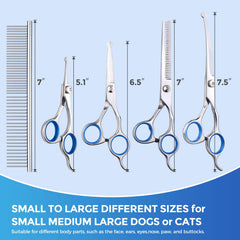 Maxshop curved scissors for grooming used around head and ears with smooth cuts.