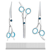 Maxshop dog grooming scissors kit straight scissor for precise long-hair trimming and body shaping.