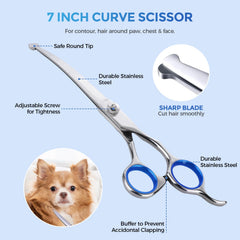 Maxshop safety round-tip scissors ideal for sensitive areas like eyes and paws.