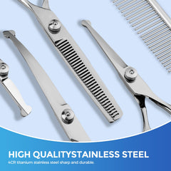 Maxshop thinning shears shown for natural-looking fur lines and gentle texture.