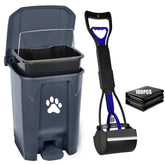 Mayayaday outdoor grey dog poop trash can with lid for odor control