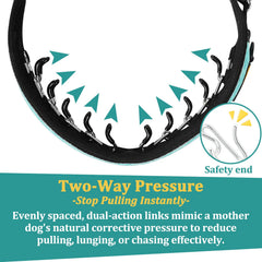 Mayerzon Martingale No Pull Collar reflective-thread night walk improves night-time visibility.