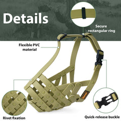 Mayerzon Pitbull Muzzle durable PVC construction supports strong breeds during training or grooming