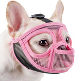 Mayerzon short snout muzzle with full pant design for safe outdoor walks and panting.