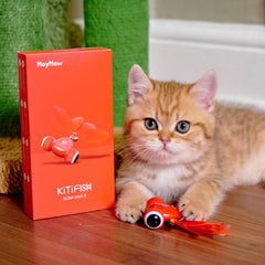 MayMaw KiTiFISH motion activated toy captures a cat's attention for active fun.