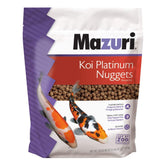 Mazuri Koi Platinum Nuggets floating pellets demonstrate easy feeding for natural foraging