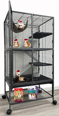 Mcage large two-story deluxe cage with four tiers for spacious play and rest