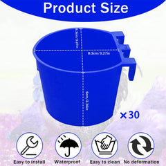 MdakeGo chicken coop feeder blue cup group set for multiple birds