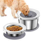 Mdupw dog bowl set top view demonstrates dual bowls for all-sized pets.