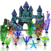 Mechpia castillo decorativo para acuario crea refugio y color