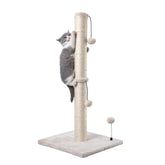 MECOOL 34tall cat scratching post base showcases sturdy construction for long-lasting indoor play