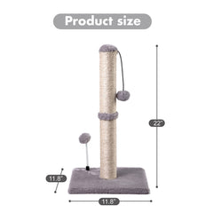 MECOOL cat scratching post base and top keep stability and prevent tipping.
