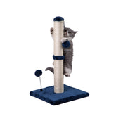 MECOOL cat scratching post navy assembly shows sturdy setup for easy use