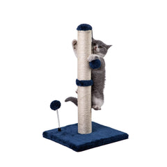 MECOOL cat scratching post navy assembly shows sturdy setup for easy use