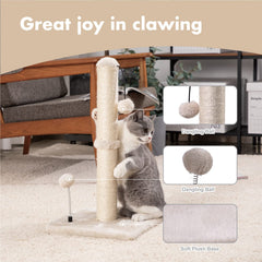 MECOOL cat scratching post with sisal rope promotes healthy claws and prevents furniture damage.