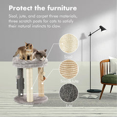 MECOOL cat tree with sisal posts encourages scratching and furniture protection