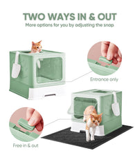 Medario cat litter box enclosed design demonstrates privacy and controlled odor.
