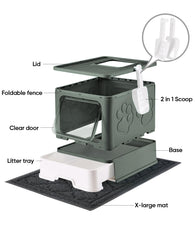 Medario front top-entry olive green box designed for quiet mess-free entrances
