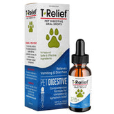 MediNatura T-Relief Drops bottle offering gentle GI comfort for pets.