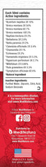 MediNatura T-Relief pet pain drops dosing guide illustration for dogs