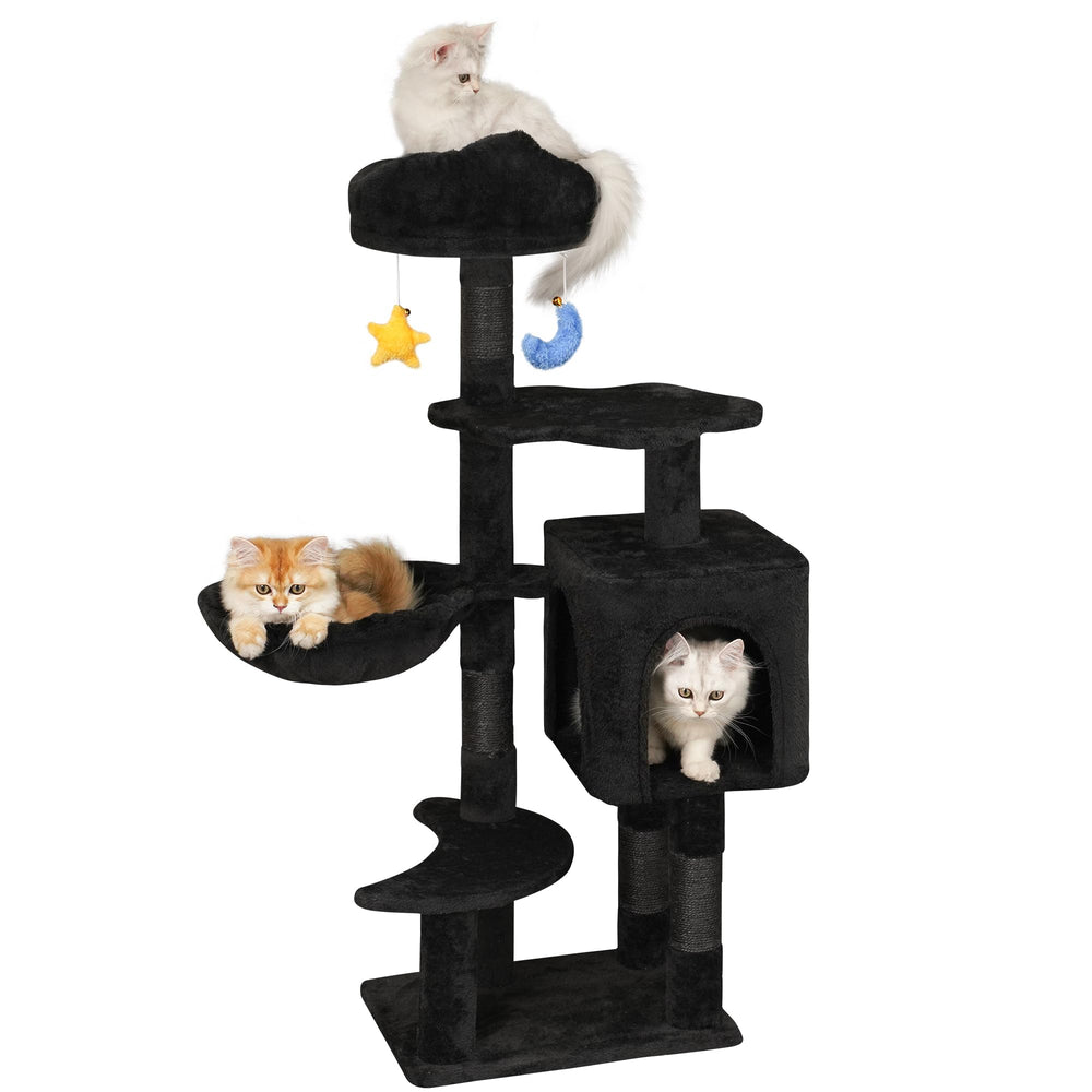 Meecal Gothic Black Cat Tree cloud bed ready for cozy lounging and cat naps
