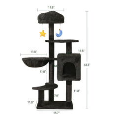 Meecal Gothic Black Cat Tree multi-level climbing for kittens