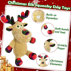 MeetYooo Christmas Elk dog toy ears-crinkle for exciting rustle and enrichment