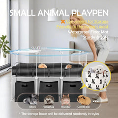 MEEXPAWS guinea pig cage open-view design lets you check pets from any angle.