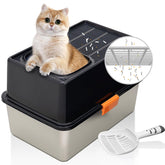MEEXPAWS top entry lid close-up highlighting secure lid for lively cats.