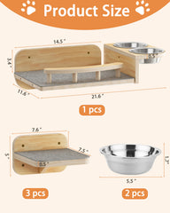 Megidok feeding station steps show wide perches reducing neck strain during meals.