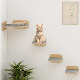 Megidok cat wall shelves corner assembly shows space-saving climbing perches for indoor cats.