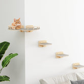 Megidok Modern Cat Wall Shelves step-1 provides secure climbing and comfy lounging for cats.