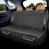 Meginc dog seat cover back seat closeup showing waterproof layer protecting upholstery