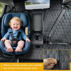 Meginc dog seat cover with non-slip back and anchors for stability.