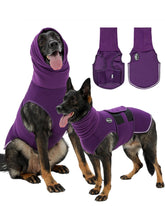 Meifsou dog anxiety vest hooded closeup demonstrates calming coverage for anxious dogs.