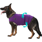 Meifsou dog anxiety vest wrap closeup shows gentle pressure for calmness during storms.