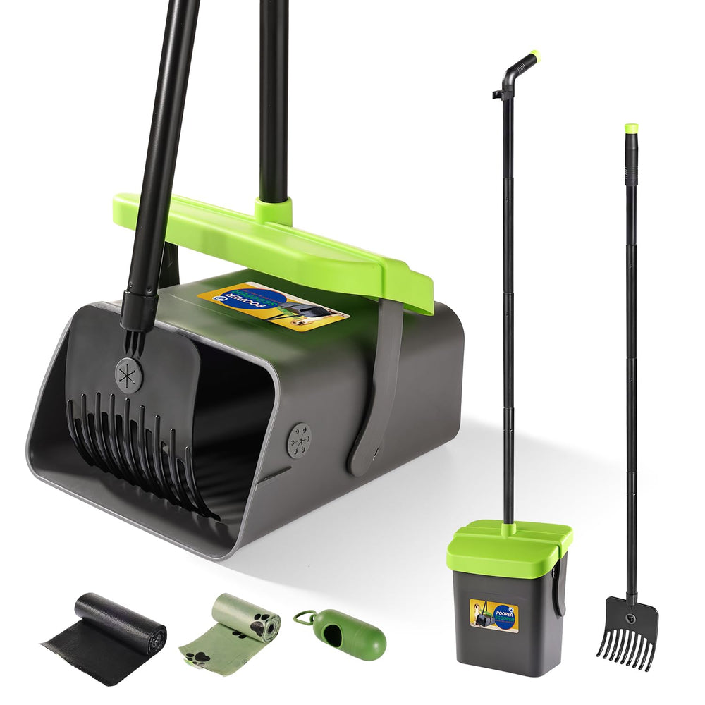 Meijubol pooper scooper swivel bin with lid for odor control during yard cleanup