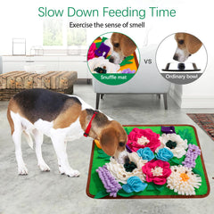 Meilzer Snuffle Mat non-slip-base view shows stable mats for focused sniffing.