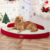 MEKIY Christmas dog bed XL—orthopedic memory foam for joint support (top view).