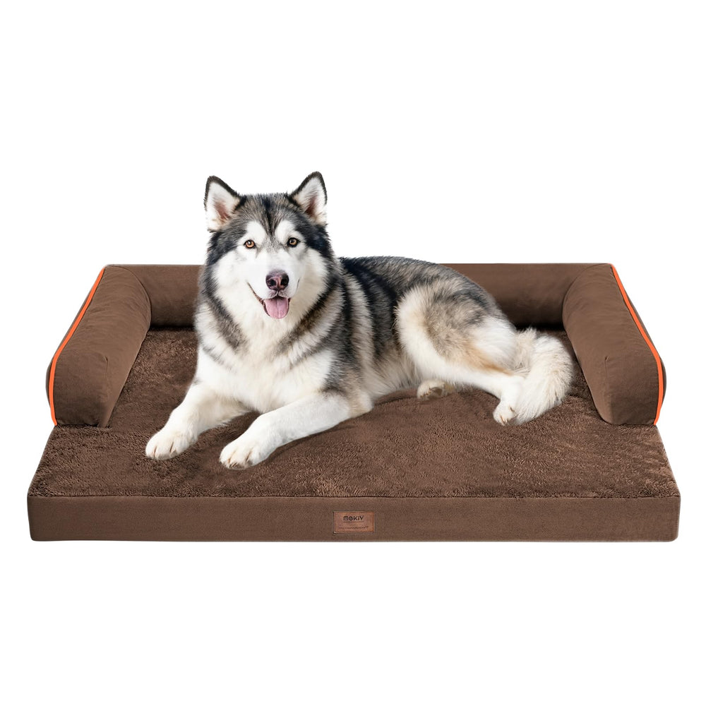 MEKIY dog bed large-foam cushions joints for restful sleep.