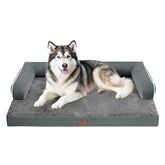 MEKIY large dog bed with orthopedic foam top supports joints during rest.