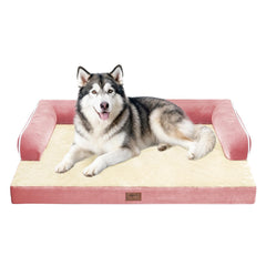 MEKIY dog bed orthopedic-foam demonstrates high-density support for joint-friendly sleep.