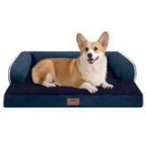 MEKIY dog bed with orthopedic-support bolster for neck comfort and restful sleep