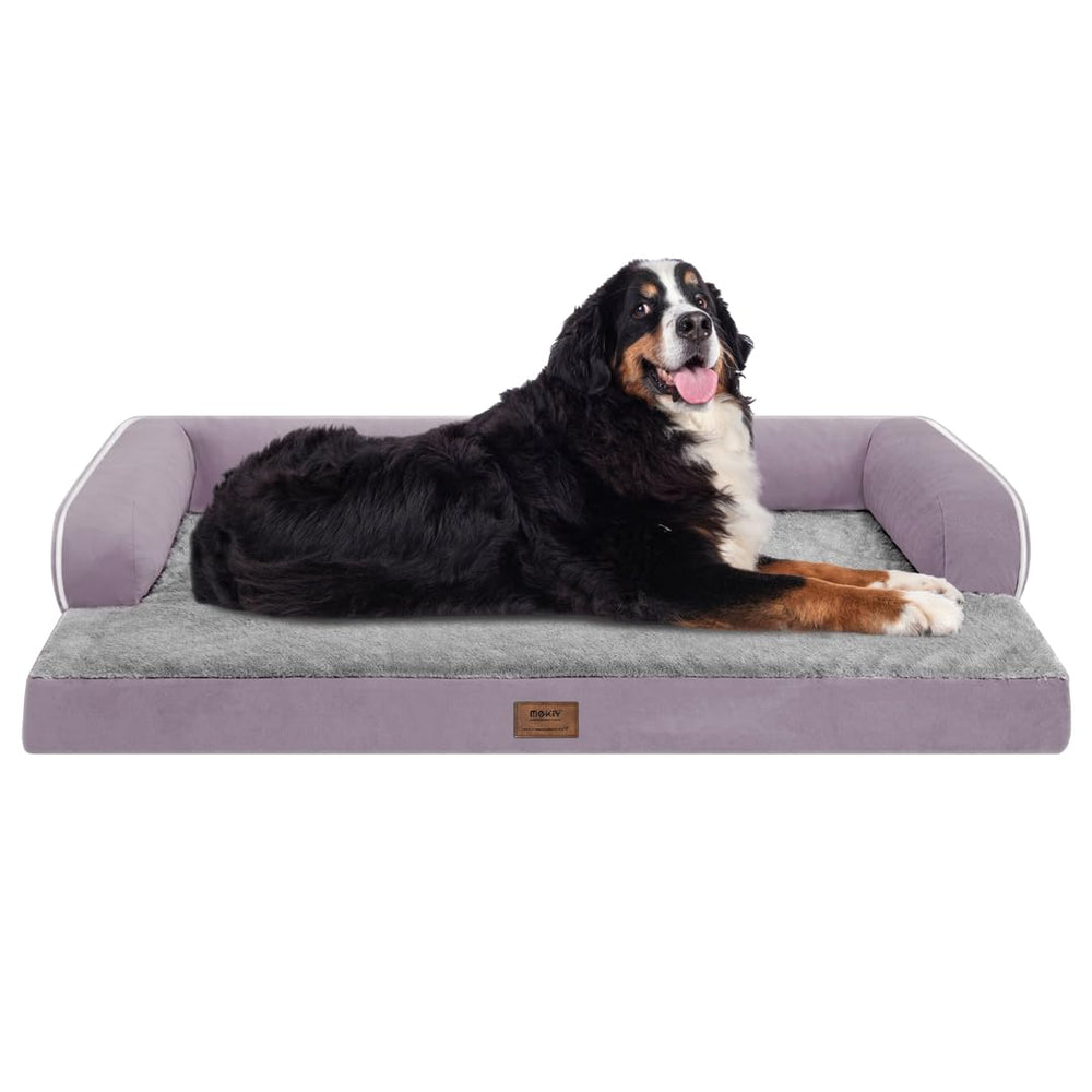 MEKIY large dog bed orthopedic egg crate foam supports joints for restful slumber.