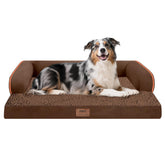 Mekiy XL orthopedic dog bed shows the foam core and edge support for joint comfort.
