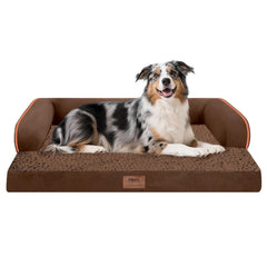 Mekiy XL orthopedic dog bed shows the foam core and edge support for joint comfort.