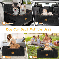 Melafa365 dog car seat elevated-view improves visibility and reduces stress