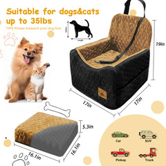 melafa365 dog car seat memory-foam-cushion highlights soft support on long rides.