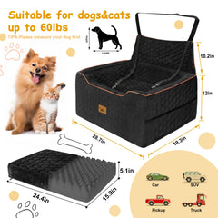 Melafa365 dog car seat thick-cushion delivers plush support during trips
